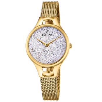 Mademoiselle Forgyldt stål batteridrevet quartz Dame ur fra Festina, F20332_1
